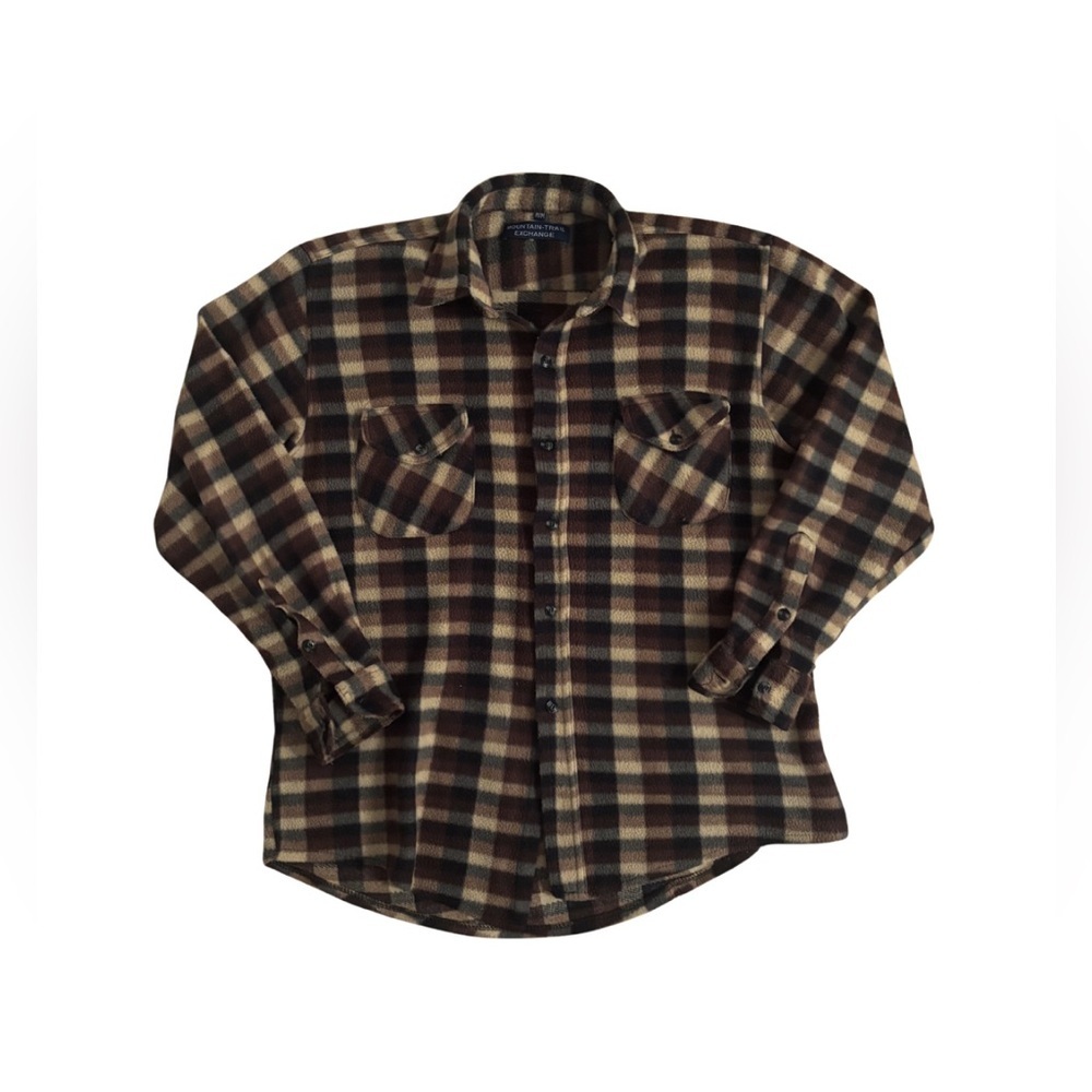 Vintage Mountain Trail Exchange Plaid Flannel Fleece - Picture 1 of 5